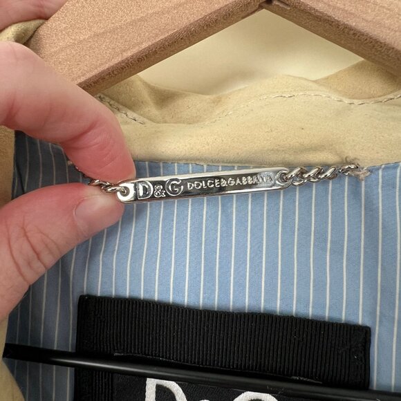 Vintage Dolce & Gabbana 90s Y2K Suede Leather Bomber Jacket 2000s Designer Coat - Picture 9 of 15